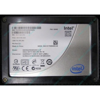 Нерабочий SSD 40Gb Intel SSDSA2M040G2GC 2.5" FW:02HD SA: E87243-203 (Таганрог)